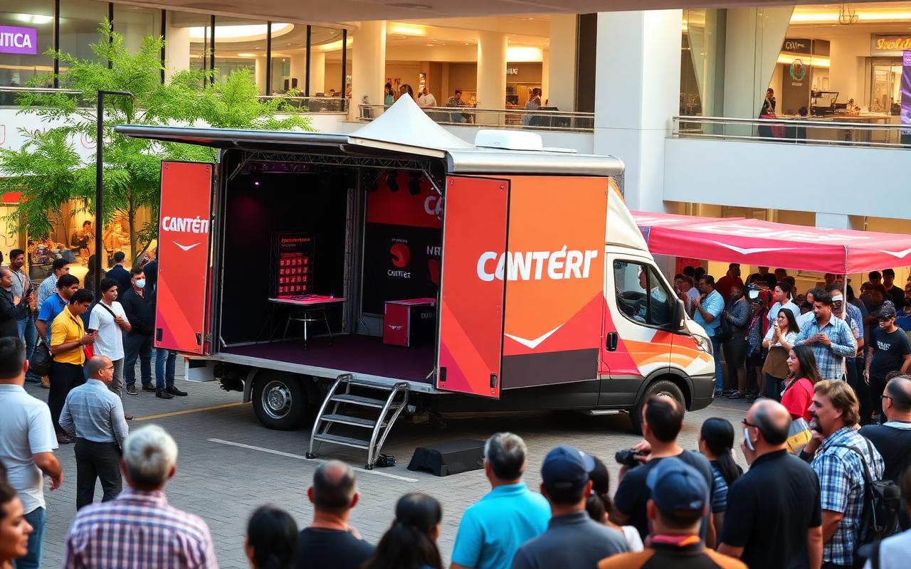 Canter opened out into a mobile activation stage