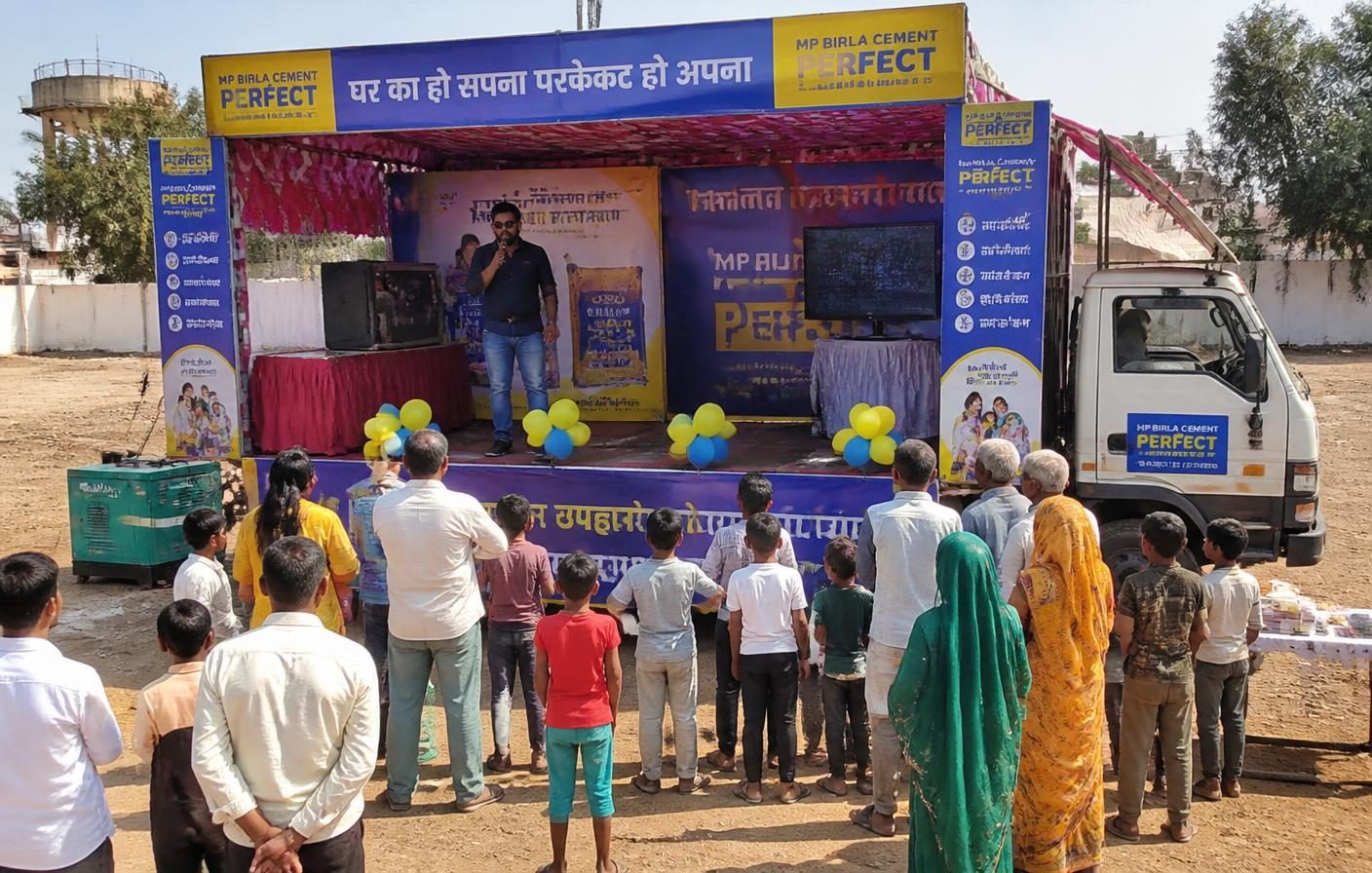 Fintech led van activation with a canter stage in an Indian town